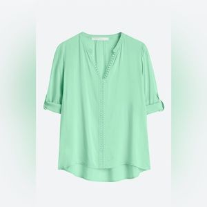 FUN2FUN Light Green Broderick Cut-Out Detail Top - Size Medium